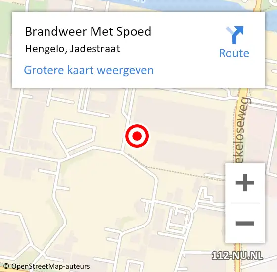 Locatie op kaart van de 112 melding: Brandweer Met Spoed Naar Hengelo, Jadestraat op 24 mei 2023 16:11