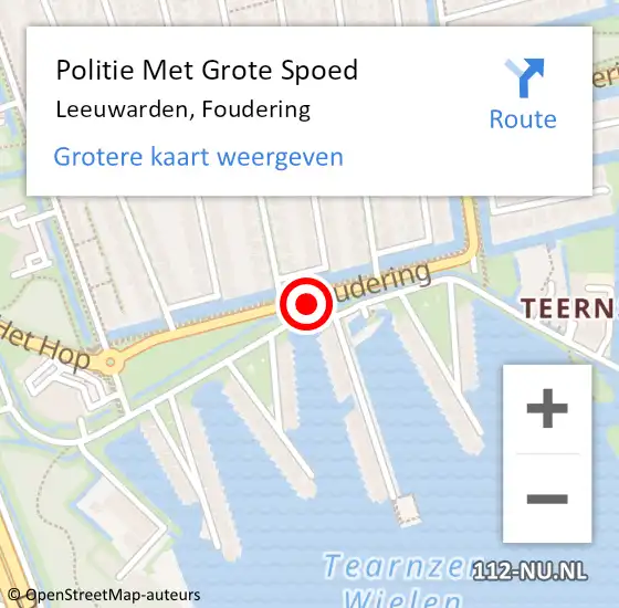 Locatie op kaart van de 112 melding: Politie Met Grote Spoed Naar Leeuwarden, Foudering op 24 mei 2023 16:52