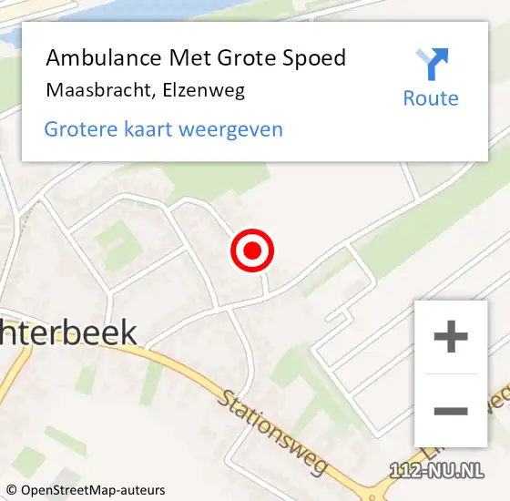 Locatie op kaart van de 112 melding: Ambulance Met Grote Spoed Naar Maasbracht, Elzenweg op 24 mei 2023 16:57