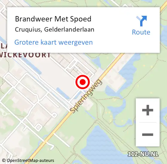 Locatie op kaart van de 112 melding: Brandweer Met Spoed Naar Cruquius, Gelderlanderlaan op 24 mei 2023 17:26