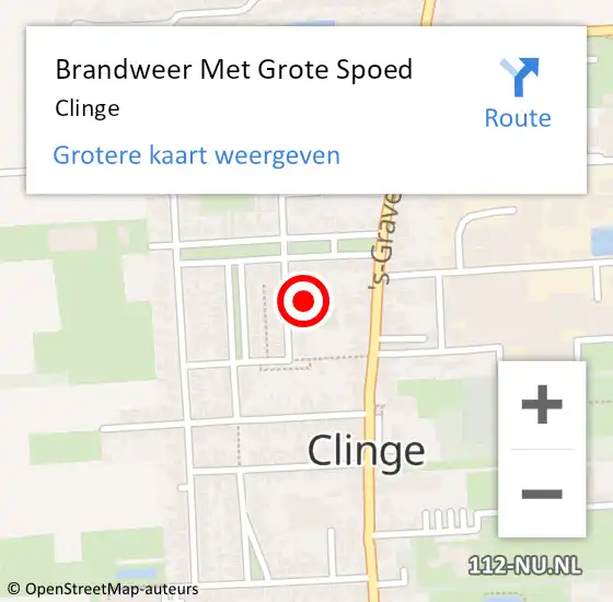 Locatie op kaart van de 112 melding: Brandweer Met Grote Spoed Naar Clinge op 24 mei 2023 17:35