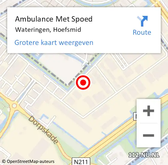 Locatie op kaart van de 112 melding: Ambulance Met Spoed Naar Wateringen, Hoefsmid op 24 mei 2023 17:54