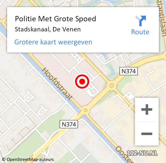 Locatie op kaart van de 112 melding: Politie Met Grote Spoed Naar Stadskanaal, De Venen op 24 mei 2023 18:01