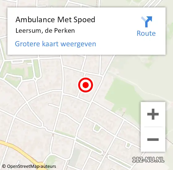 Locatie op kaart van de 112 melding: Ambulance Met Spoed Naar Leersum, de Perken op 26 augustus 2014 14:57