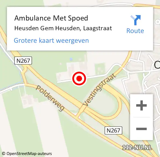 Locatie op kaart van de 112 melding: Ambulance Met Spoed Naar Heusden Gem Heusden, Laagstraat op 26 augustus 2014 15:04