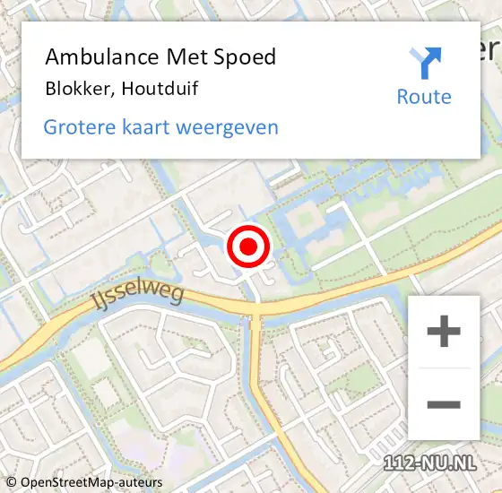 Locatie op kaart van de 112 melding: Ambulance Met Spoed Naar Blokker, Houtduif op 24 mei 2023 20:12