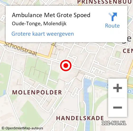 Locatie op kaart van de 112 melding: Ambulance Met Grote Spoed Naar Oude-Tonge, Molendijk op 24 mei 2023 20:19