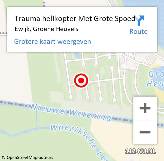Locatie op kaart van de 112 melding: Trauma helikopter Met Grote Spoed Naar Ewijk, Groene Heuvels op 24 mei 2023 20:46