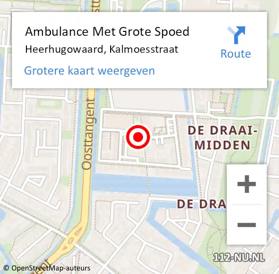 Locatie op kaart van de 112 melding: Ambulance Met Grote Spoed Naar Heerhugowaard, Kalmoesstraat op 24 mei 2023 20:58