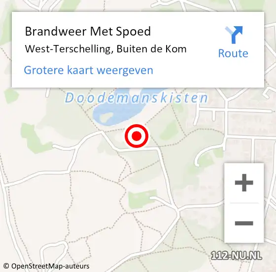 Locatie op kaart van de 112 melding: Brandweer Met Spoed Naar West-Terschelling, Buiten de Kom op 24 mei 2023 21:24