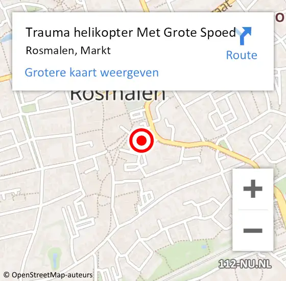 Locatie op kaart van de 112 melding: Trauma helikopter Met Grote Spoed Naar Rosmalen, Markt op 24 mei 2023 21:48