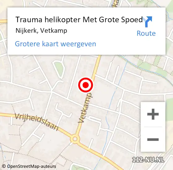 Locatie op kaart van de 112 melding: Trauma helikopter Met Grote Spoed Naar Nijkerk, Vetkamp op 24 mei 2023 23:28