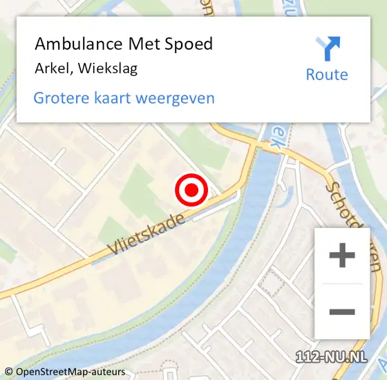 Locatie op kaart van de 112 melding: Ambulance Met Spoed Naar Arkel, Wiekslag op 25 mei 2023 00:33