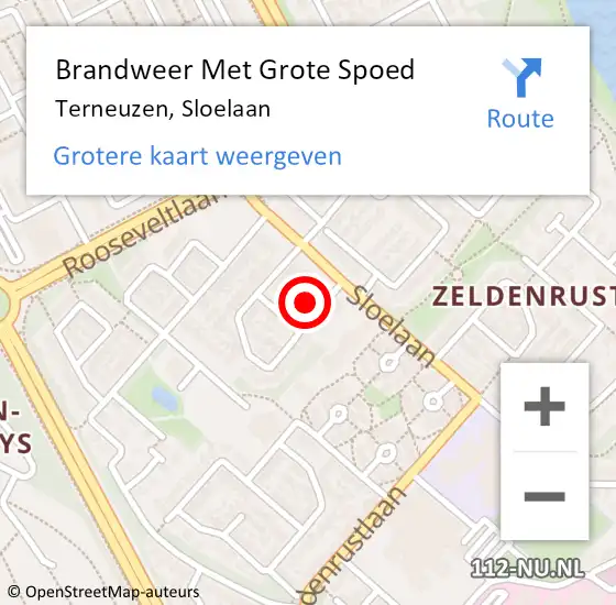 Locatie op kaart van de 112 melding: Brandweer Met Grote Spoed Naar Terneuzen, Sloelaan op 25 mei 2023 01:08