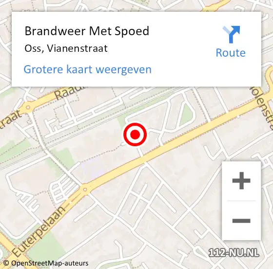 Locatie op kaart van de 112 melding: Brandweer Met Spoed Naar Oss, Vianenstraat op 25 mei 2023 02:23