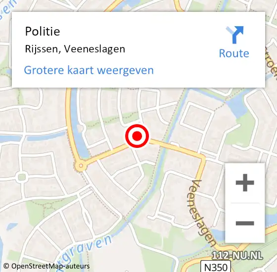 Locatie op kaart van de 112 melding: Politie Rijssen, Veeneslagen op 25 mei 2023 06:53