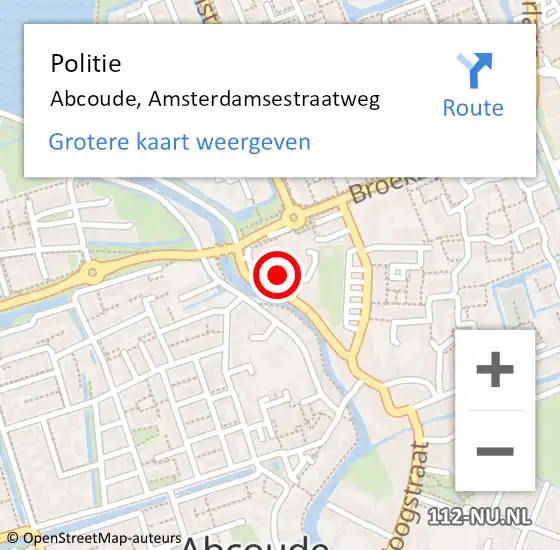 Locatie op kaart van de 112 melding: Politie Abcoude, Amsterdamsestraatweg op 25 mei 2023 07:12