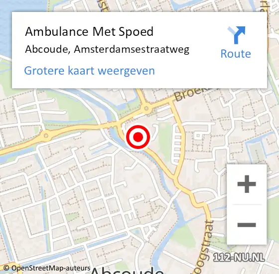 Locatie op kaart van de 112 melding: Ambulance Met Spoed Naar Abcoude, Amsterdamsestraatweg op 25 mei 2023 07:13