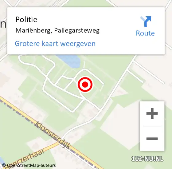 Locatie op kaart van de 112 melding: Politie Mariënberg, Pallegarsteweg op 25 mei 2023 07:40