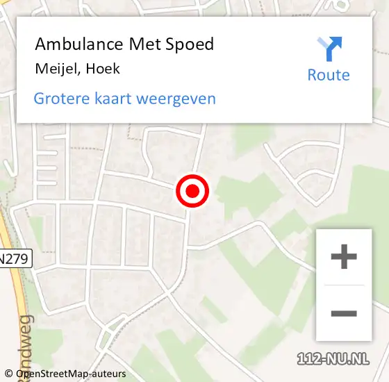 Locatie op kaart van de 112 melding: Ambulance Met Spoed Naar Meijel, Hoek op 26 augustus 2014 15:49