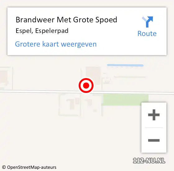 Locatie op kaart van de 112 melding: Brandweer Met Grote Spoed Naar Espel, Espelerpad op 25 mei 2023 09:02