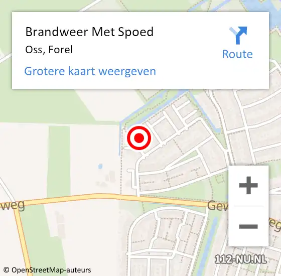 Locatie op kaart van de 112 melding: Brandweer Met Spoed Naar Oss, Forel op 25 mei 2023 09:33