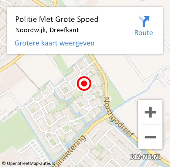 Locatie op kaart van de 112 melding: Politie Met Grote Spoed Naar Noordwijk, Dreefkant op 25 mei 2023 09:52