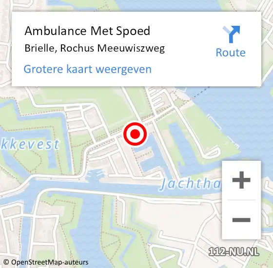 Locatie op kaart van de 112 melding: Ambulance Met Spoed Naar Brielle, Rochus Meeuwiszweg op 25 mei 2023 10:10