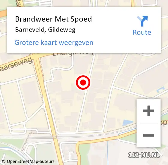 Locatie op kaart van de 112 melding: Brandweer Met Spoed Naar Barneveld, Gildeweg op 25 mei 2023 11:18