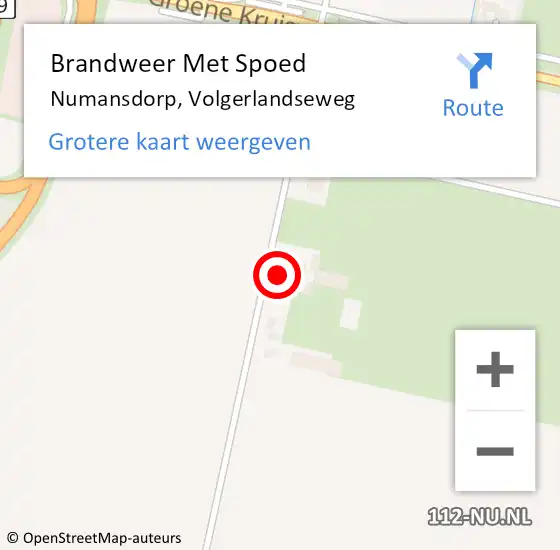 Locatie op kaart van de 112 melding: Brandweer Met Spoed Naar Numansdorp, Volgerlandseweg op 25 mei 2023 11:19