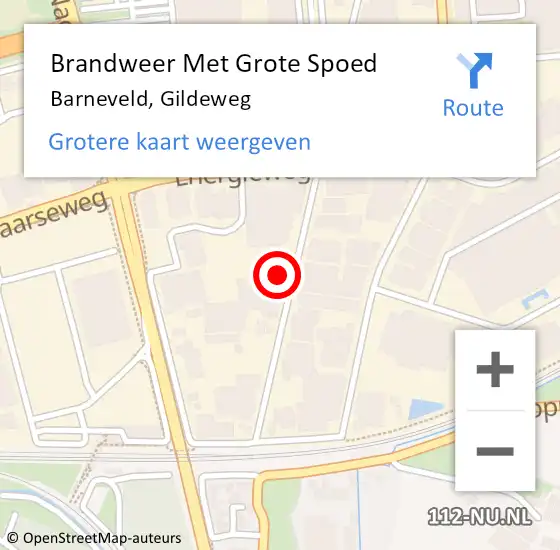 Locatie op kaart van de 112 melding: Brandweer Met Grote Spoed Naar Barneveld, Gildeweg op 25 mei 2023 11:20