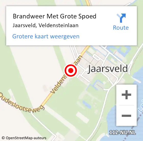 Locatie op kaart van de 112 melding: Brandweer Met Grote Spoed Naar Jaarsveld, Veldensteinlaan op 25 mei 2023 11:28