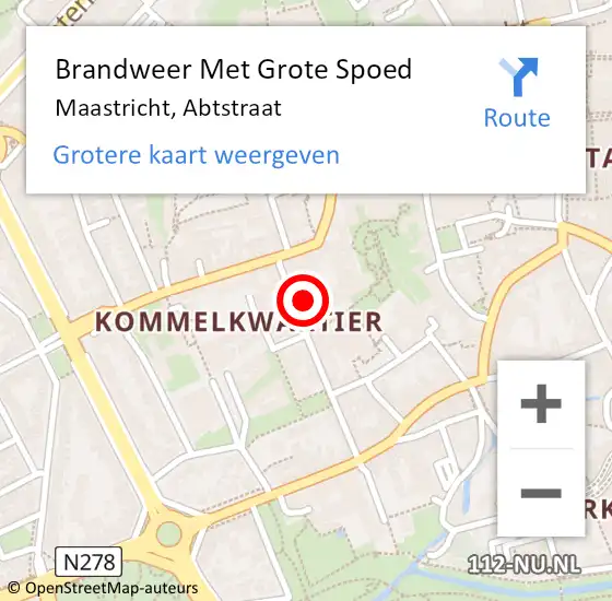 Locatie op kaart van de 112 melding: Brandweer Met Grote Spoed Naar Maastricht, Abtstraat op 25 mei 2023 11:39