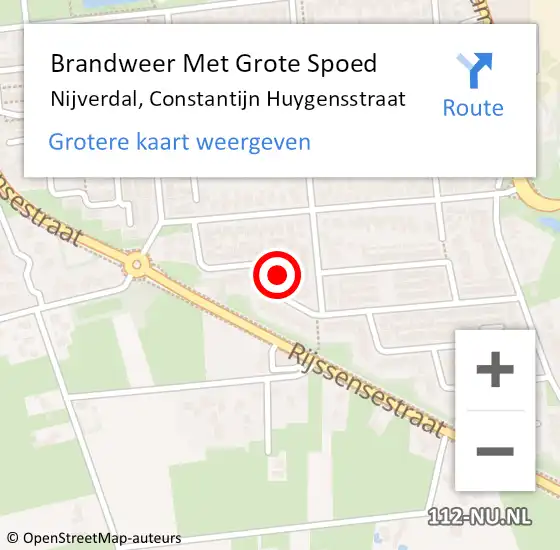 Locatie op kaart van de 112 melding: Brandweer Met Grote Spoed Naar Nijverdal, Constantijn Huygensstraat op 25 mei 2023 12:22