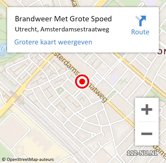 Locatie op kaart van de 112 melding: Brandweer Met Grote Spoed Naar Utrecht, Amsterdamsestraatweg op 25 mei 2023 12:56