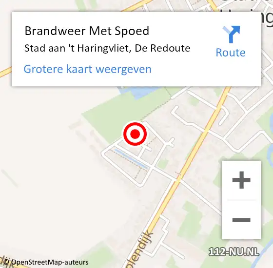 Locatie op kaart van de 112 melding: Brandweer Met Spoed Naar Stad aan 't Haringvliet, De Redoute op 25 mei 2023 14:04