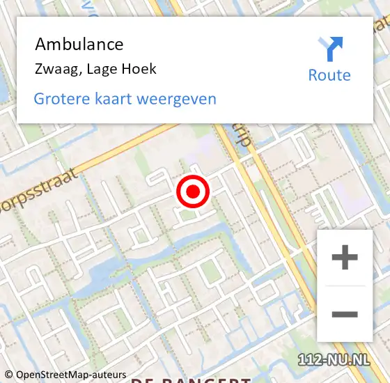 Locatie op kaart van de 112 melding: Ambulance Zwaag, Lage Hoek op 25 mei 2023 14:09