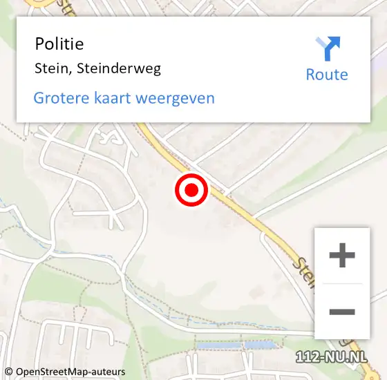 Locatie op kaart van de 112 melding: Politie Stein, Steinderweg op 25 mei 2023 14:49