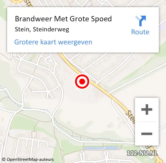 Locatie op kaart van de 112 melding: Brandweer Met Grote Spoed Naar Stein, Steinderweg op 25 mei 2023 14:49