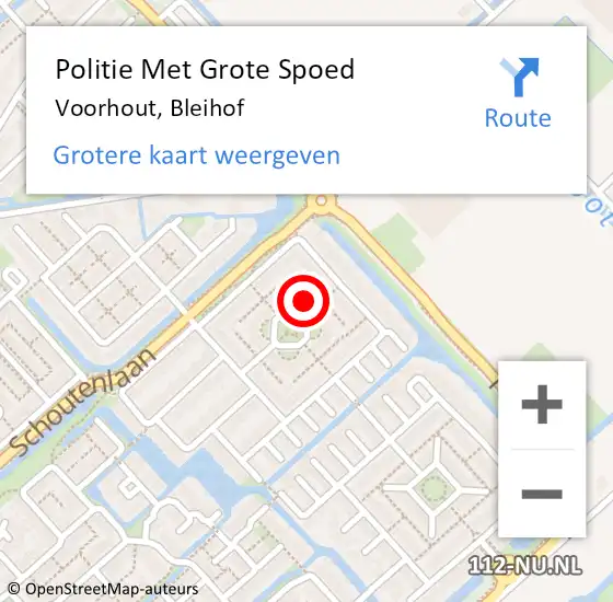 Locatie op kaart van de 112 melding: Politie Met Grote Spoed Naar Voorhout, Bleihof op 25 mei 2023 14:54