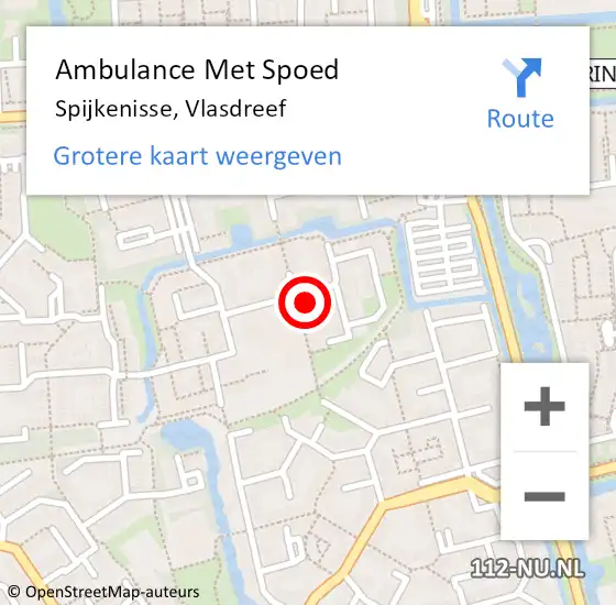 Locatie op kaart van de 112 melding: Ambulance Met Spoed Naar Spijkenisse, Vlasdreef op 25 mei 2023 15:07