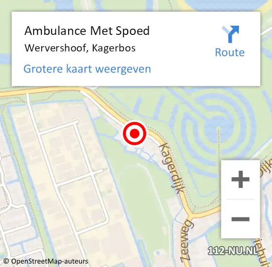 Locatie op kaart van de 112 melding: Ambulance Met Spoed Naar Wervershoof, Kagerbos op 25 mei 2023 16:51