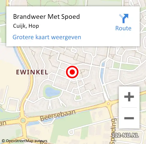 Locatie op kaart van de 112 melding: Brandweer Met Spoed Naar Cuijk, Hop op 25 mei 2023 18:08