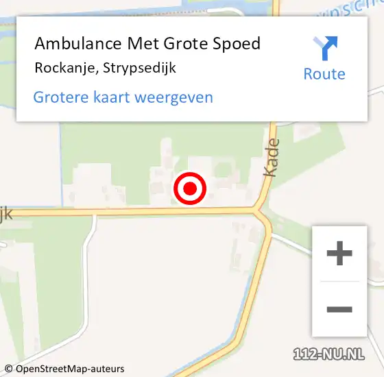 Locatie op kaart van de 112 melding: Ambulance Met Grote Spoed Naar Rockanje, Strypsedijk op 25 mei 2023 18:38