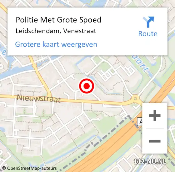 Locatie op kaart van de 112 melding: Politie Met Grote Spoed Naar Leidschendam, Venestraat op 25 mei 2023 19:03