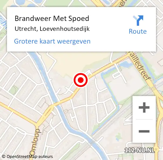 Locatie op kaart van de 112 melding: Brandweer Met Spoed Naar Utrecht, Loevenhoutsedijk op 25 mei 2023 19:40