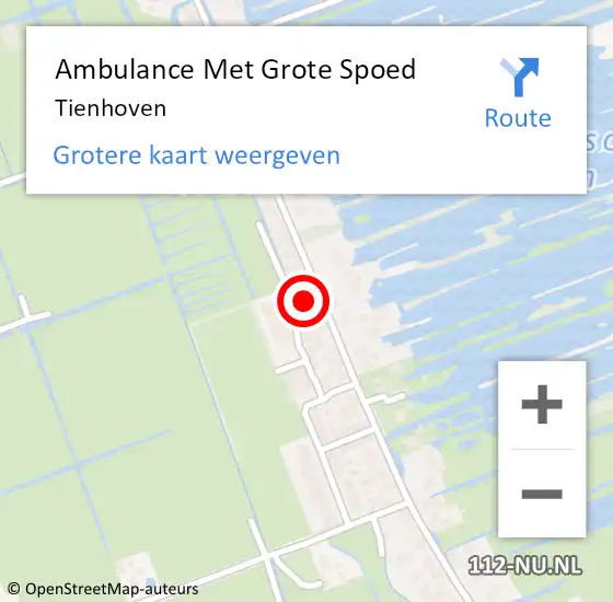Locatie op kaart van de 112 melding: Ambulance Met Grote Spoed Naar Tienhoven op 25 mei 2023 20:07