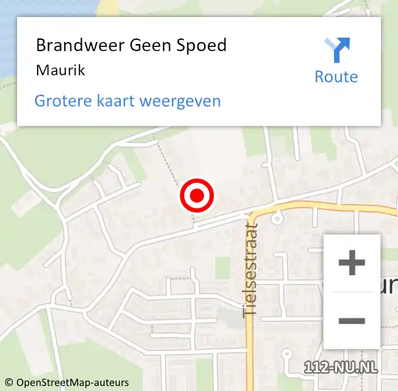 Locatie op kaart van de 112 melding: Brandweer Geen Spoed Naar Maurik op 25 mei 2023 20:12