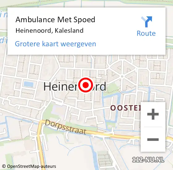 Locatie op kaart van de 112 melding: Ambulance Met Spoed Naar Heinenoord, Kalesland op 25 mei 2023 21:01
