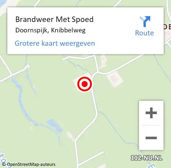 Locatie op kaart van de 112 melding: Brandweer Met Spoed Naar Doornspijk, Knibbelweg op 25 mei 2023 21:49